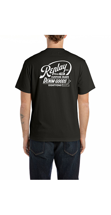 リラックスフィット コットンジャージープリント Tシャツ 詳細画像 ブラック 2